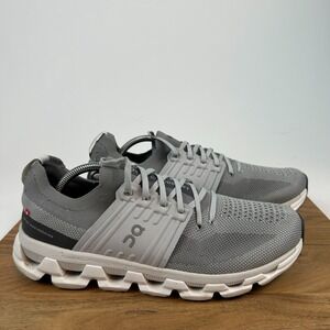 Mens On Cloudswift‎ Gray Knit Athletic Gym Running Sneakers Shoes Size 11 M GUC